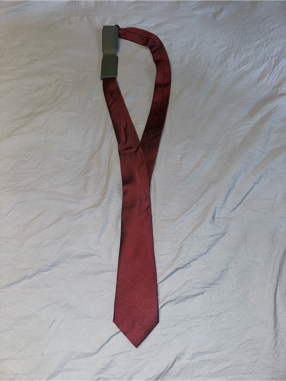 Polo by Ralph Lauren Men's Red Textured Silk Tie